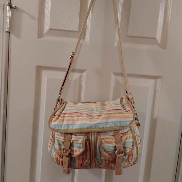 Fossil Fabric Multicolored Stripe Fabric Purse - Picture 1 of 8